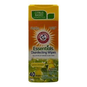 Arm & Hammer Essentials Disinfecting Wipes LEMON ORCHARD 40 Wet Wipes